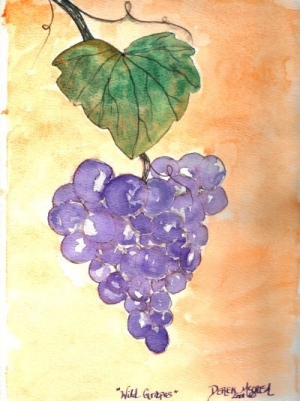 wild grapes still life painting